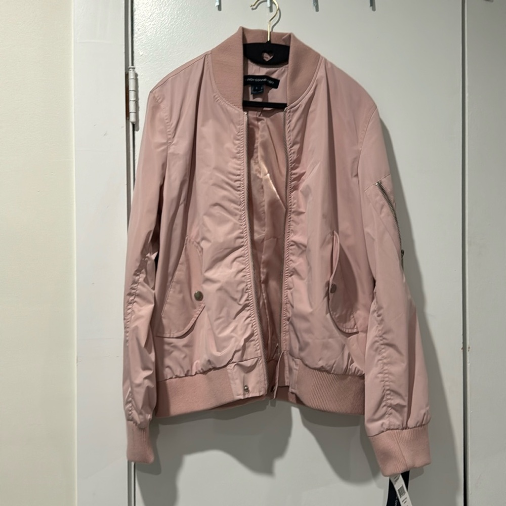 French Connection Women’s Pink Bomber Jacket, Size L